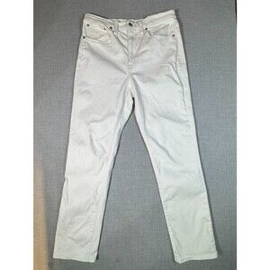 Madewell High Rise Slim Boy Jeans White Denim Size 27 Cropped Straight Casual